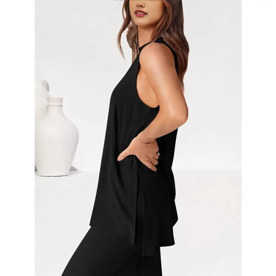 Round Neck Tank and Pants Set