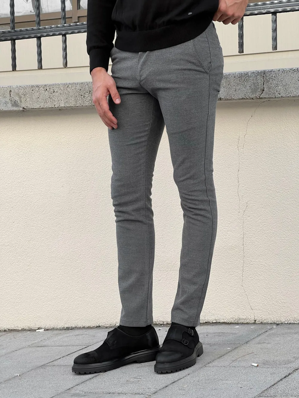 Clean Cut Side Pocket Slim Fit Tailored Trousers