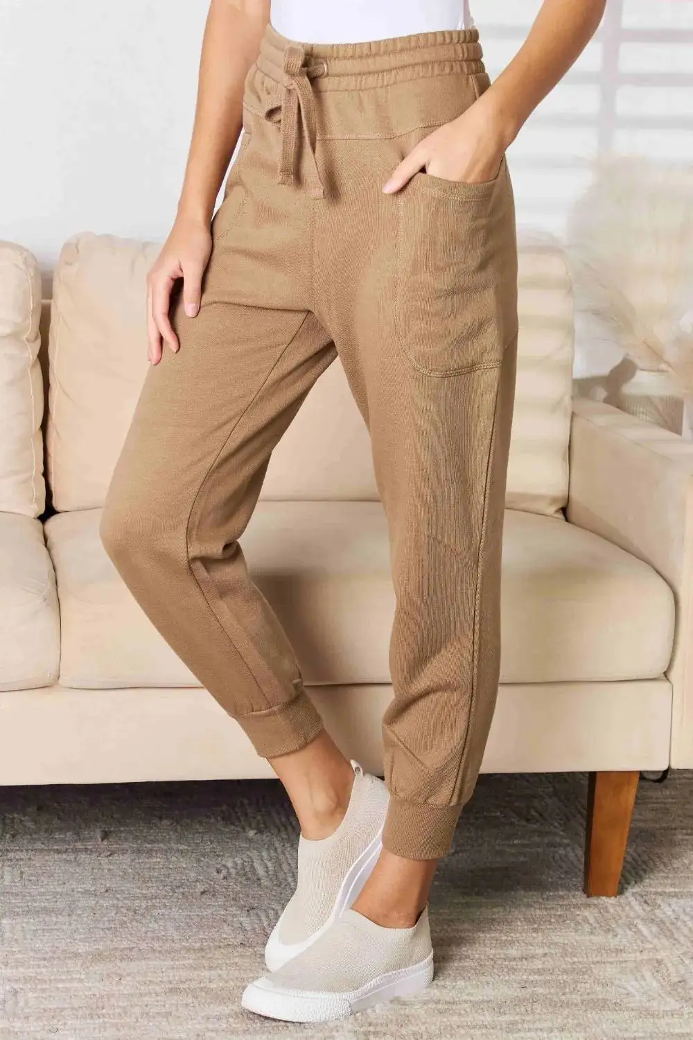 Jogger High Waist Relaxed Fit Pocketed Pants