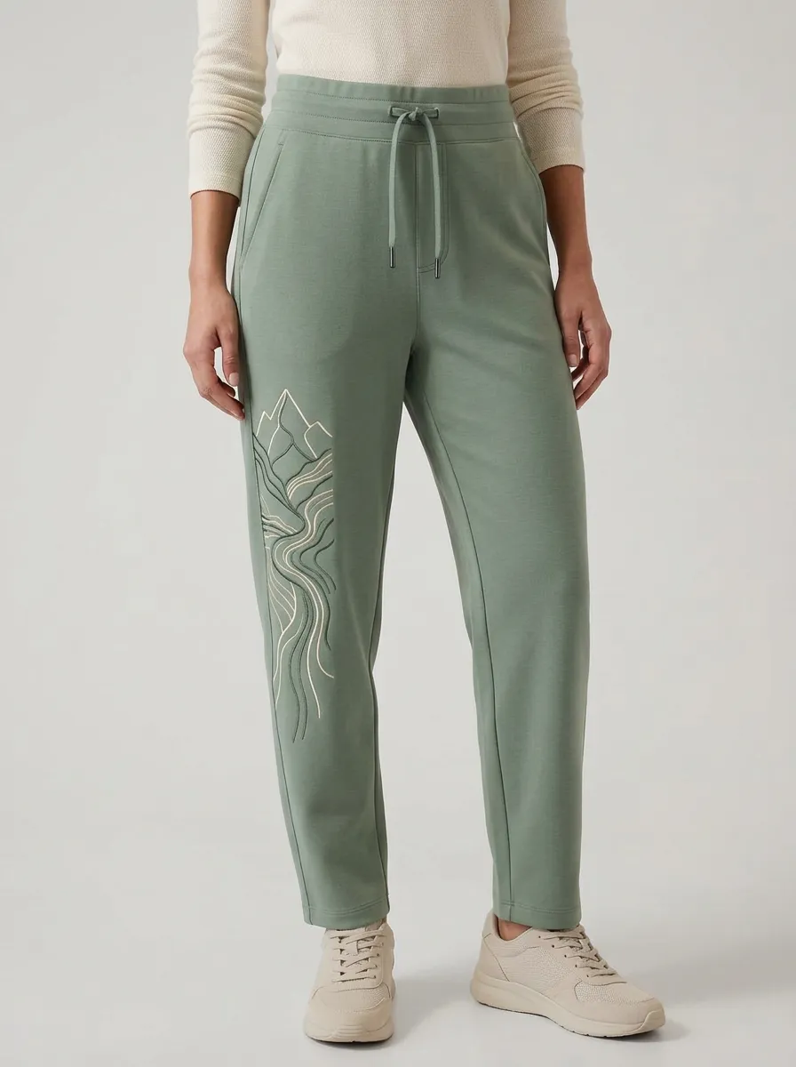 Women's Nature Mountain Line Art Graphic Joggers