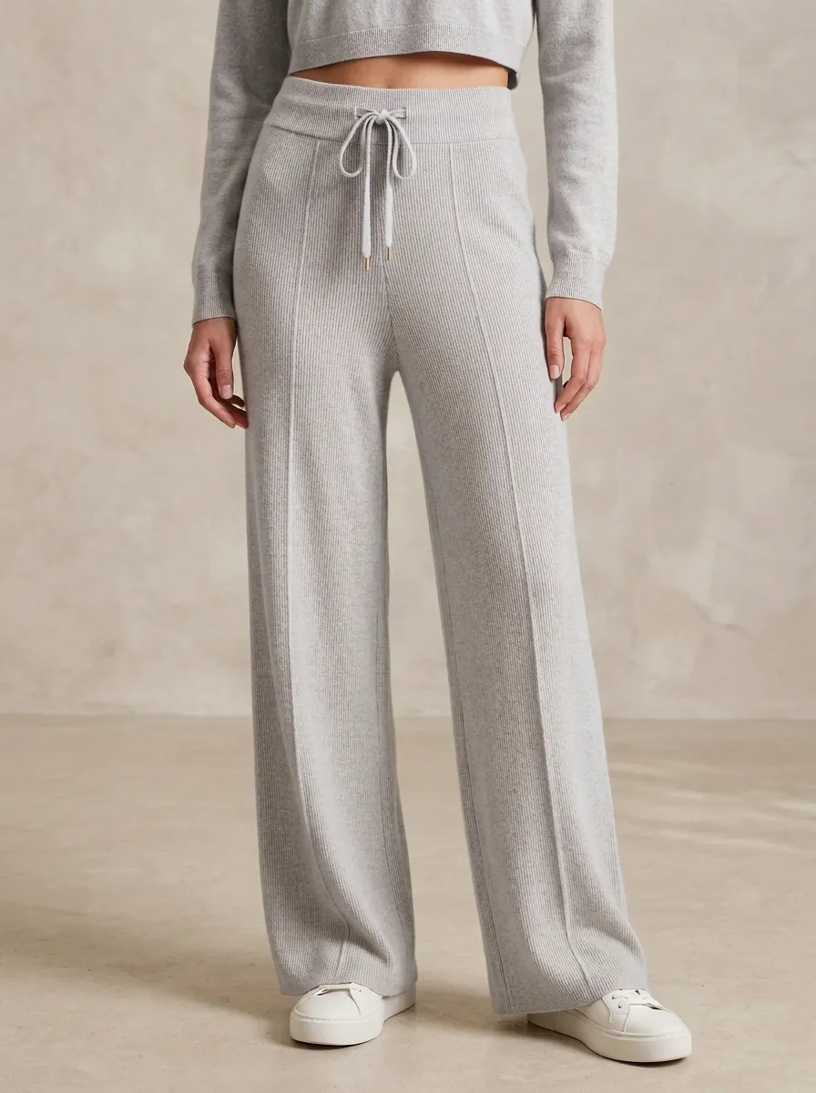 Women's Classic Ribbed Drawstring Sport Pants