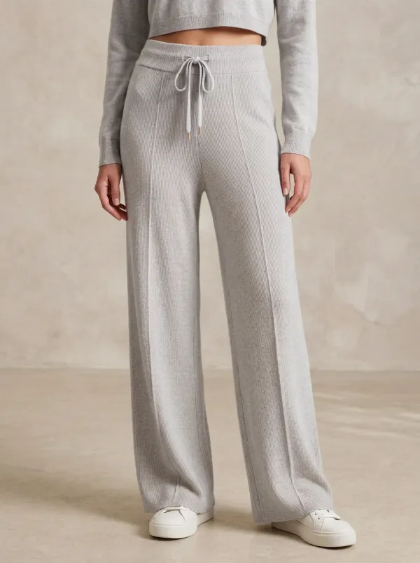Women's Classic Ribbed Drawstring Sport Pants