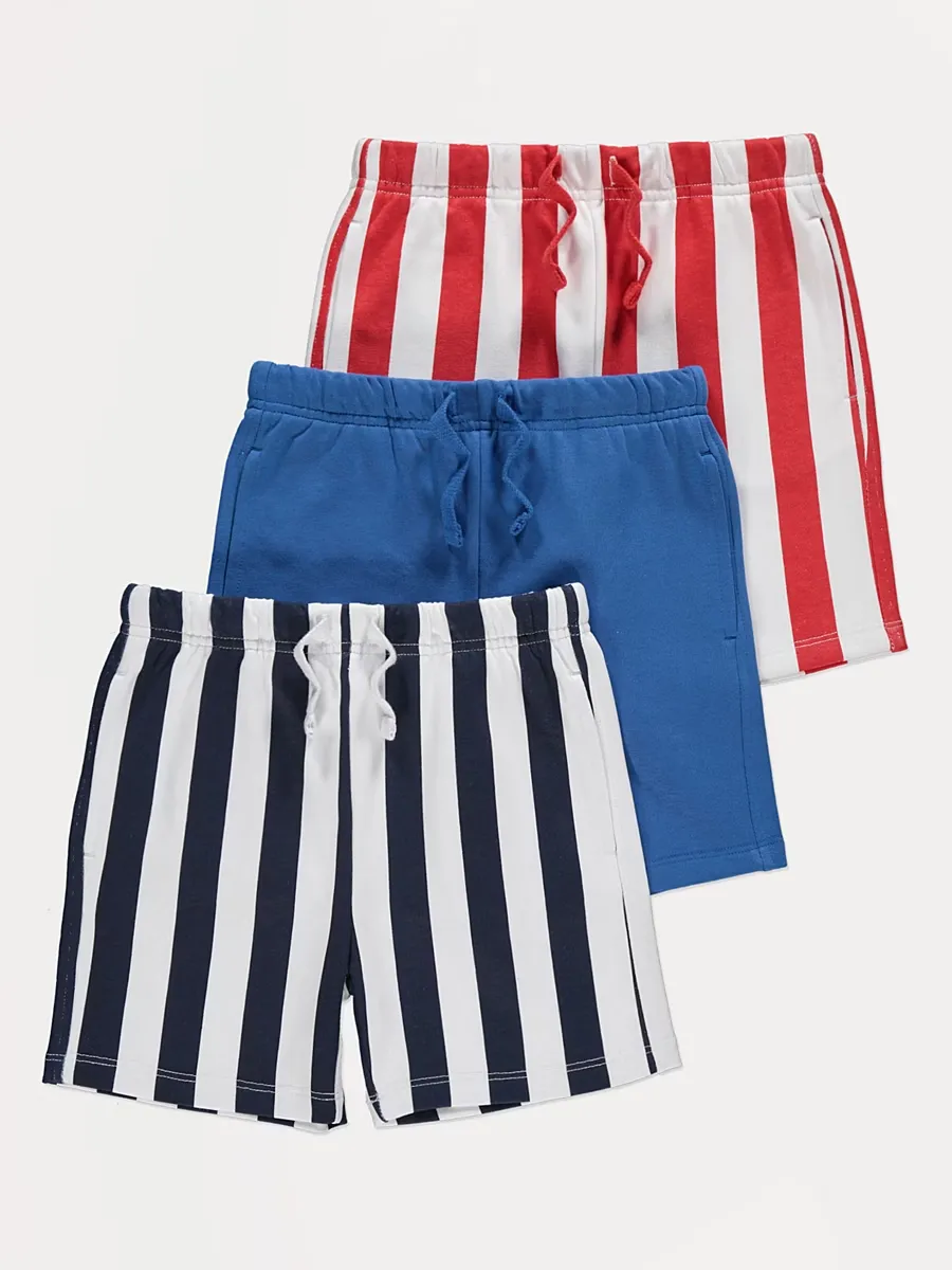 Striped Jersey Jogger Shorts 3 Pack