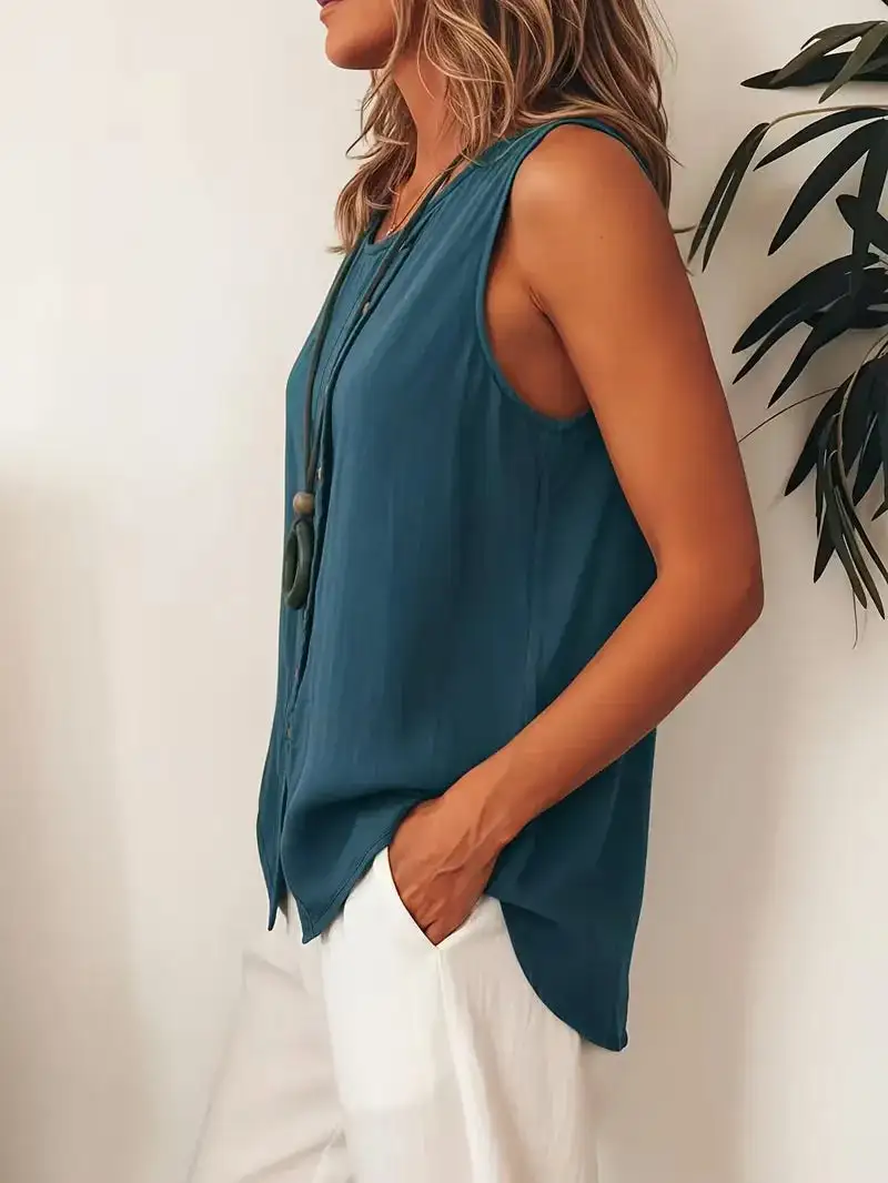Button Detail Everyday Blouse