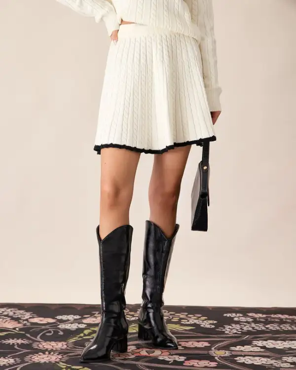 Acrylic A Line Mini Skirt