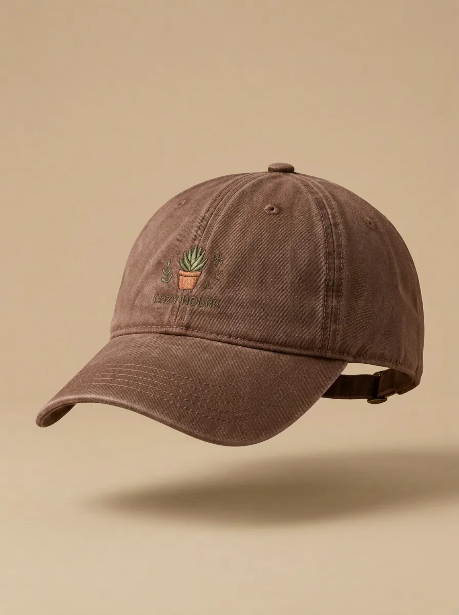 Textured Plant-Lover Succulent Embroidered Unisex Baseball Cap