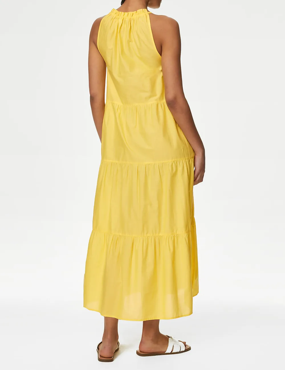 Pure Cotton High Neck Maxi Beach Dress