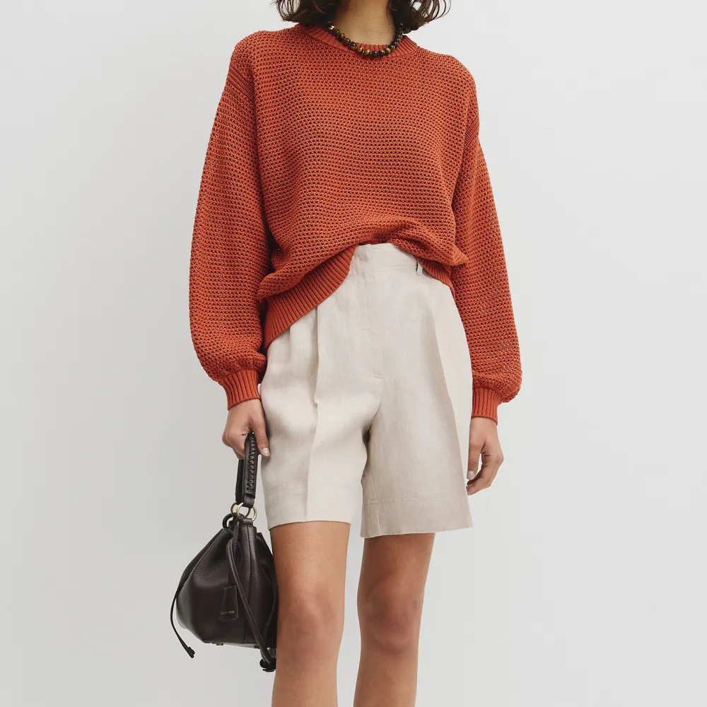 Women's Crochet Relaxed Sweater