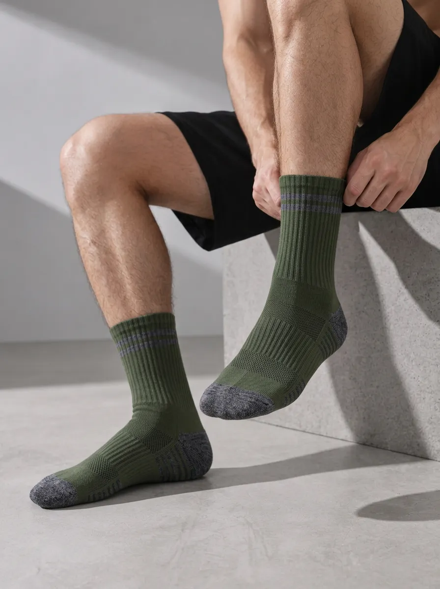 Men's Striped Sport Crew Socks