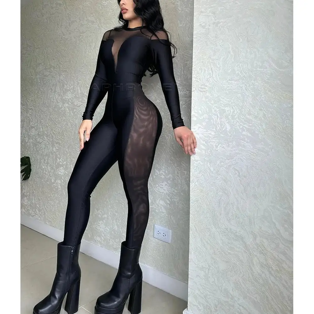 Long-Sleeve Elastic Sportswear Jumpsuit