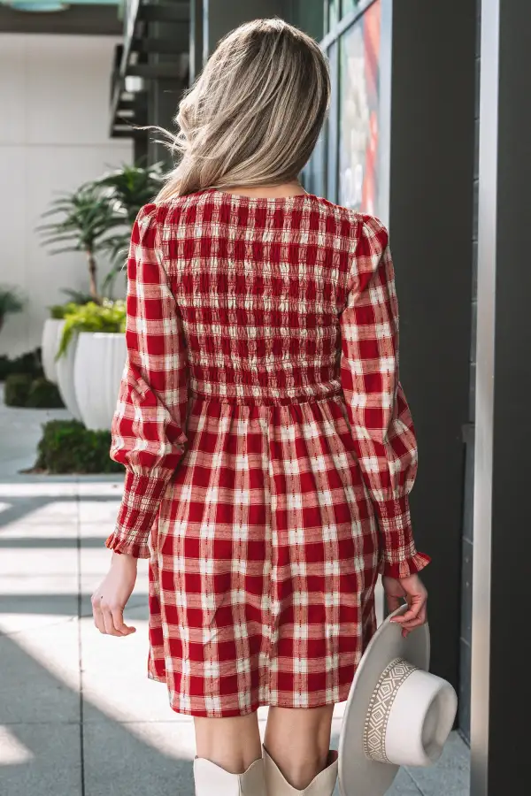 Soft Everyday Smocked Puff Sleeve Mini Dress