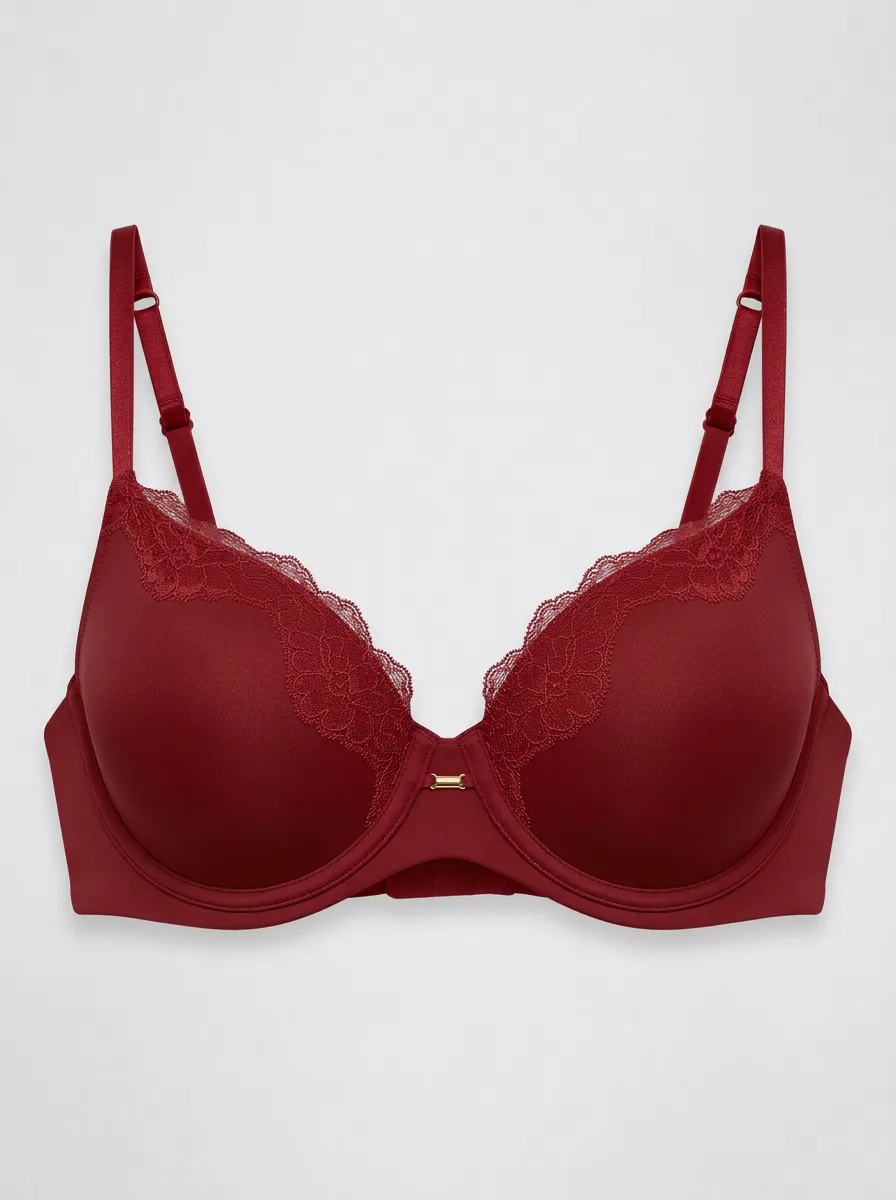 Women's Clean-Line Underwire Floral-Lace Lace-Trim Bra