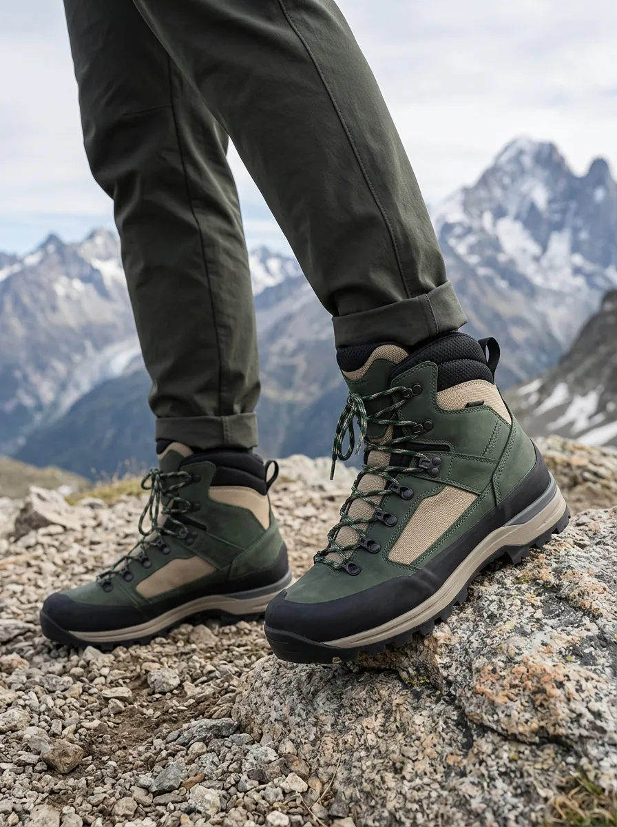 Men's Summit Peak Hiking Mountain Landscape Printed Boots