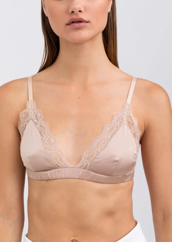 Lined Satin Triangle Soft Bra