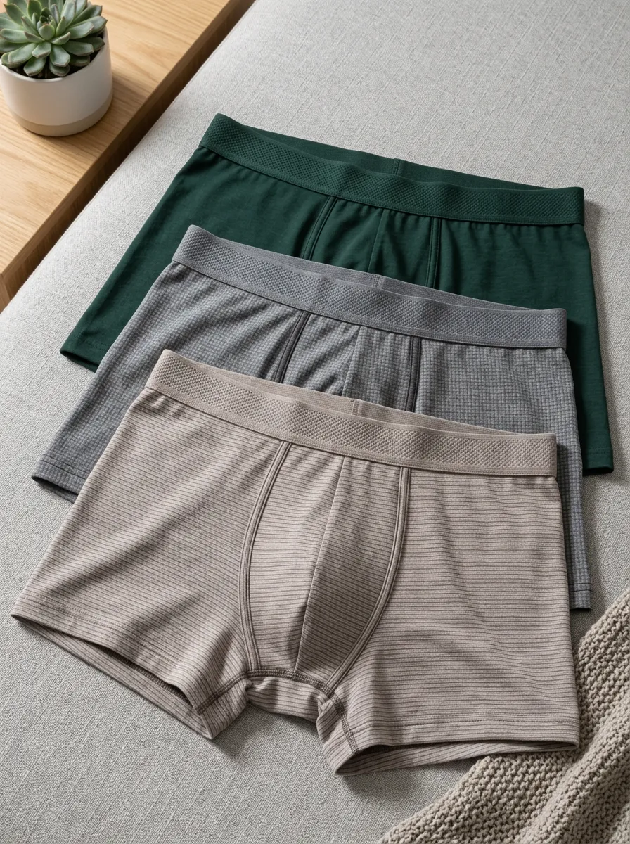 Men's Solid and Striped Patterned 3-Pack Boxer Briefs