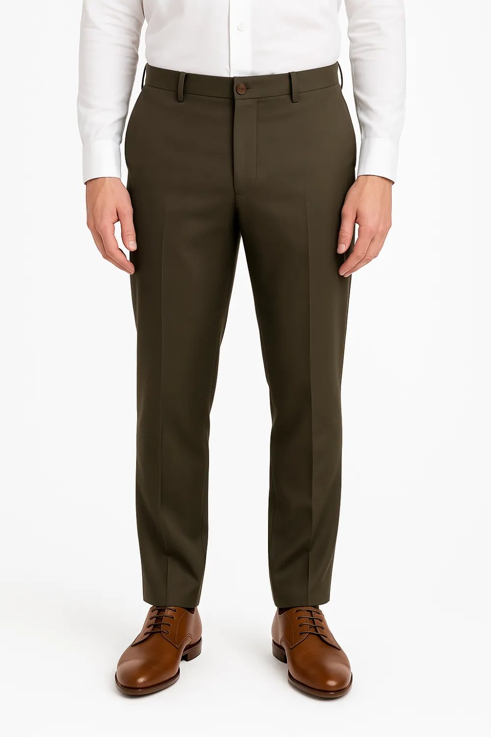 Relaxed Flat Front Regular Rise Traditional Fit Trousers