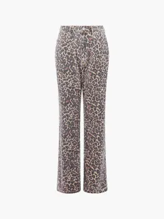 Creative Leopard Print Straight Trousers