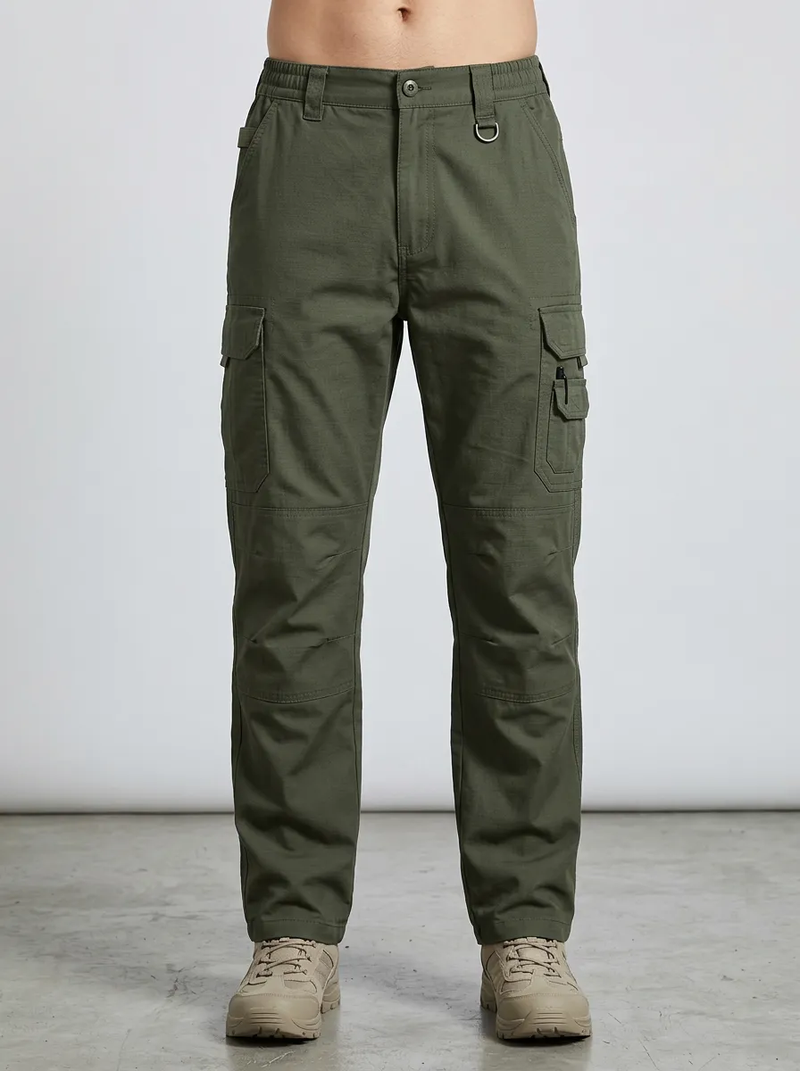 Minimal Layered-Detail Men's Multi-Pocket Waterproof Tactical Cargo Pants