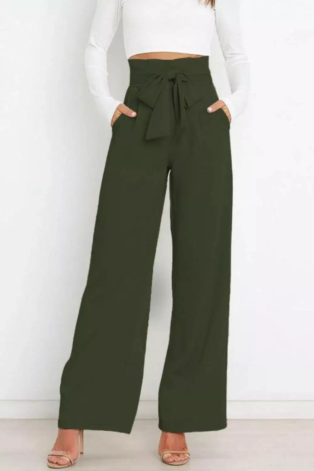 Wide Leg High Waist Pocketed Everyday Pants