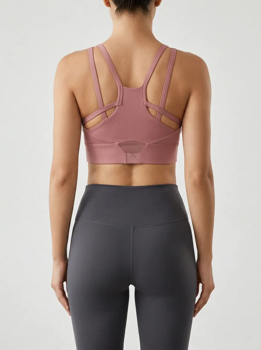 Geometric Detail Under-Bust Band Women's Sports Bra