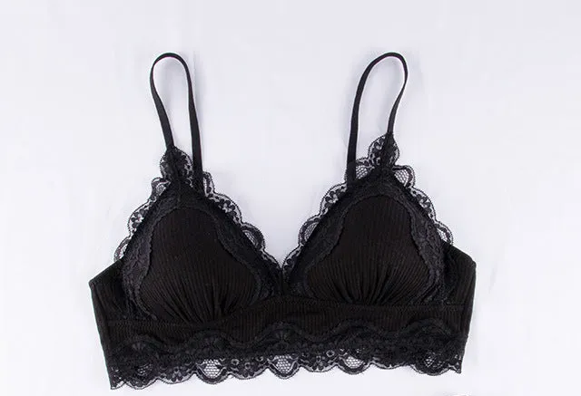 Ribbed Lace Bralette