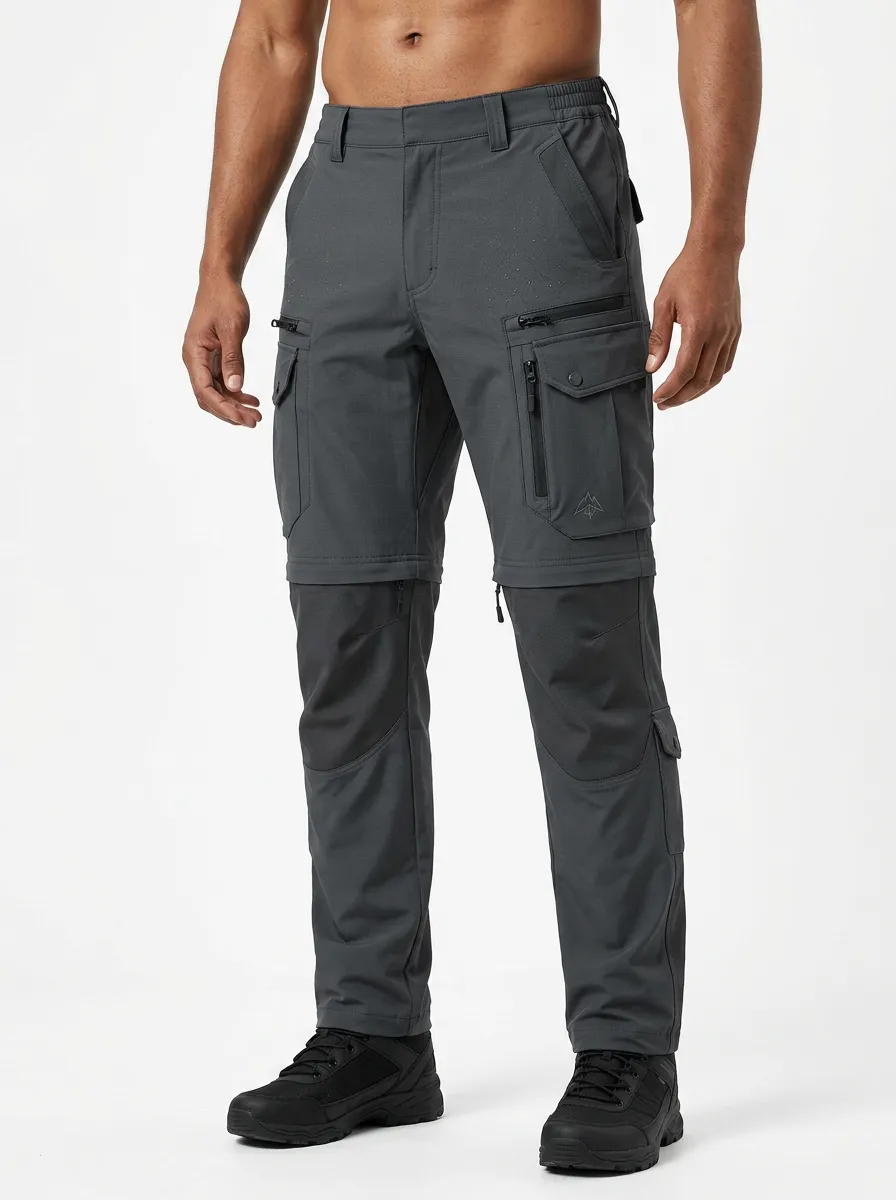 Men's Trek Active Mountain Graphic Waterproof Zip Tactical Cargo Pants