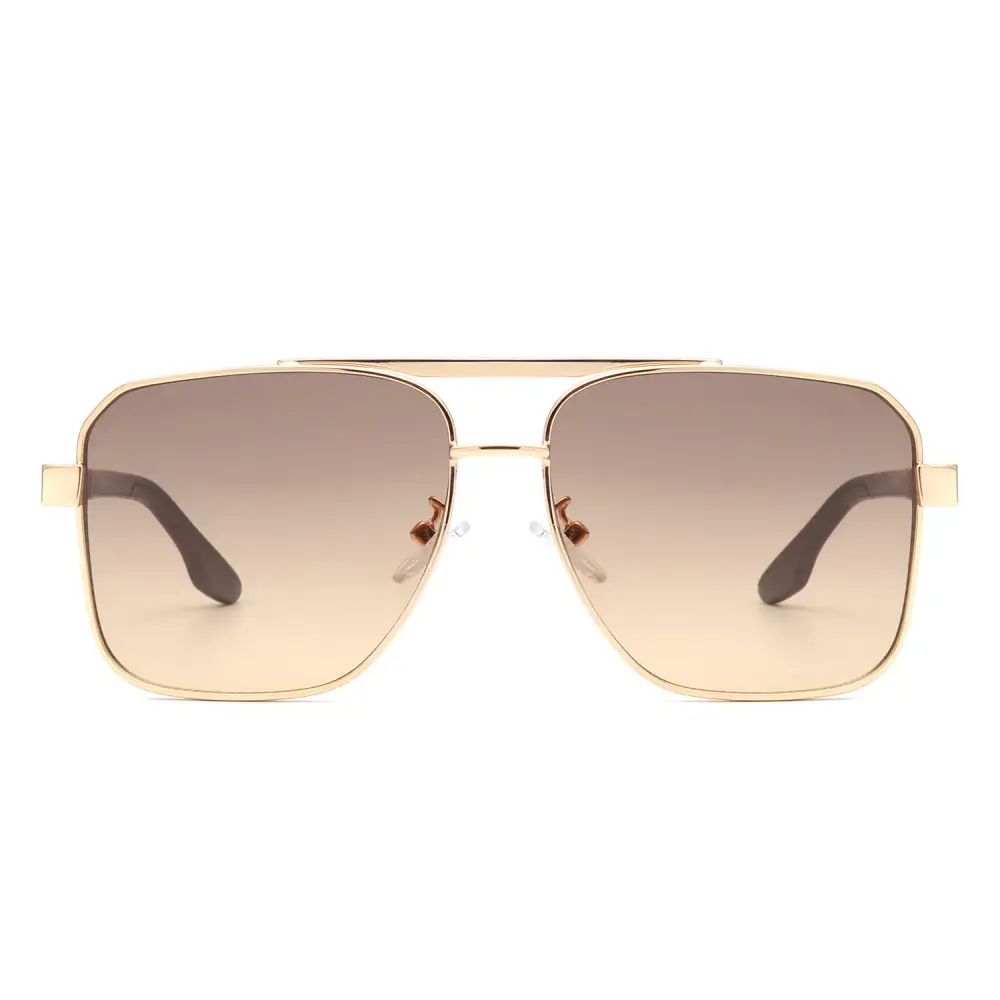 Square Flat-Top Brow Bar Tinted Sunglasses