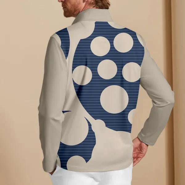 Modern Lightweight Colorblock Long Sleeve Golf Shirt