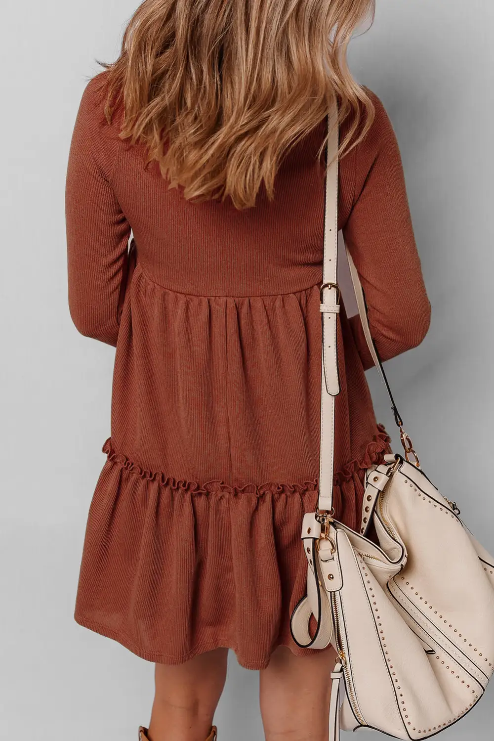 Ribbed Long Sleeve Mini Dress