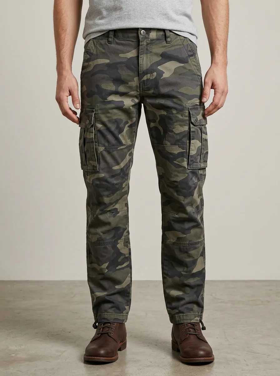 Heavy-Duty-Look Camouflage Tactical Camouflage Cargo Pants
