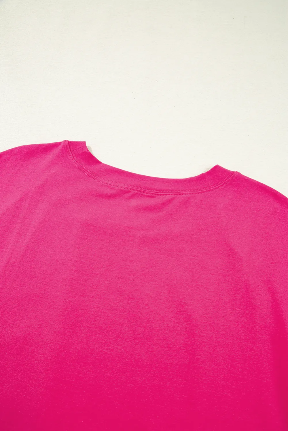 Rose Red Block Ruffled Crew Tee