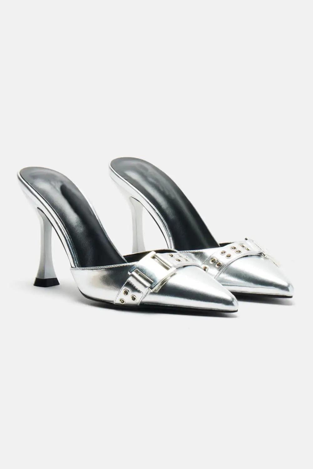 Metallic Pointed Toe High Heel