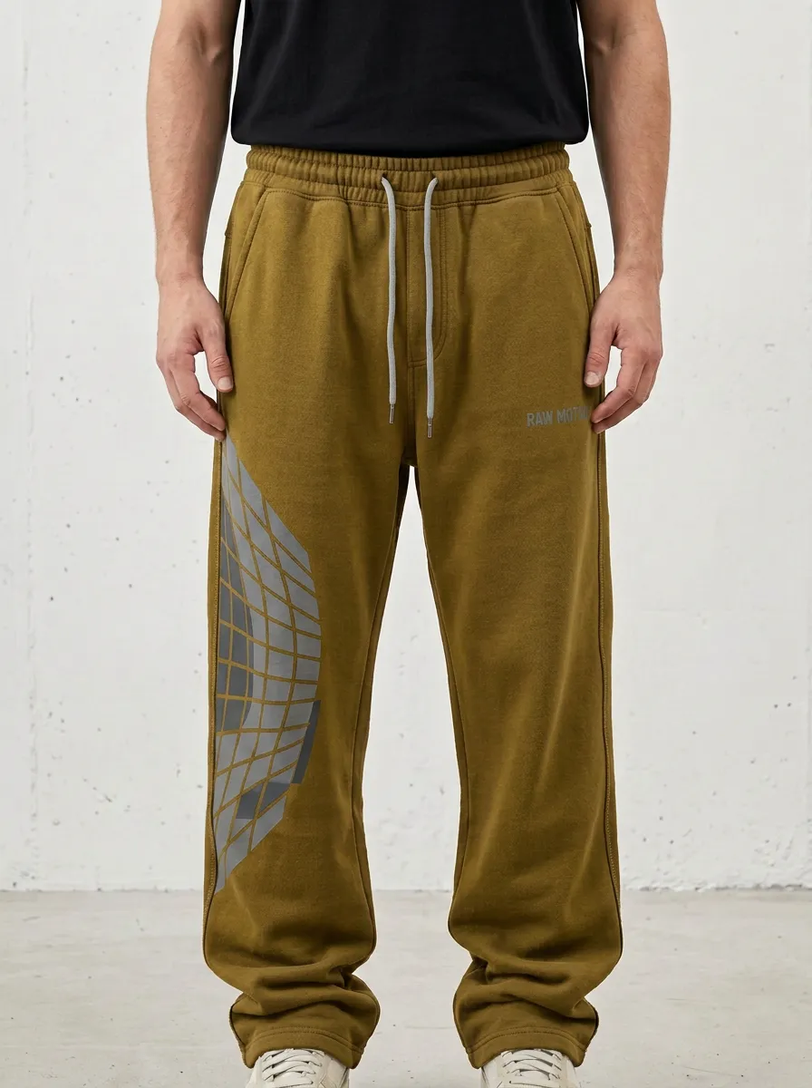 Sweatpants Geometric Grid Men's Sweatpants