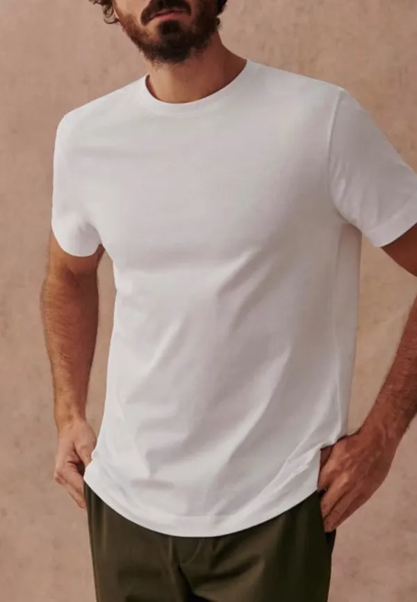 White Plain Crew Neck Everyday Essential T-Shirt