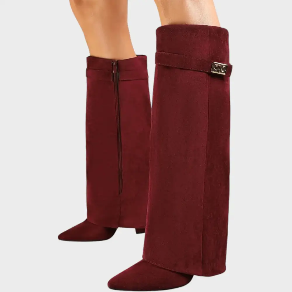 Square Toe Suede Tall Boots