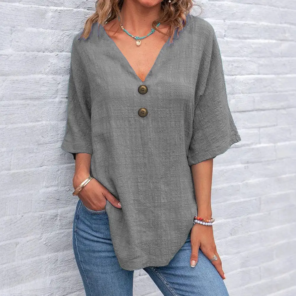V-Neck Polished Blouse