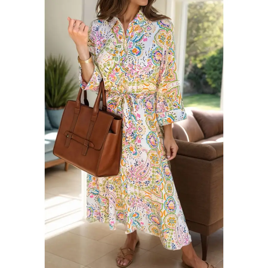Long Tied Long Sleeve Midi Dress