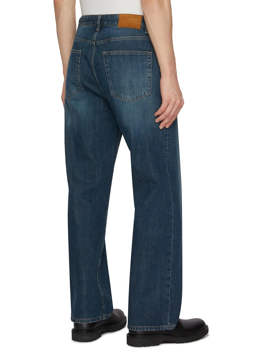 Minimalist Straight-Cut Comfort Denim Blue Jeans