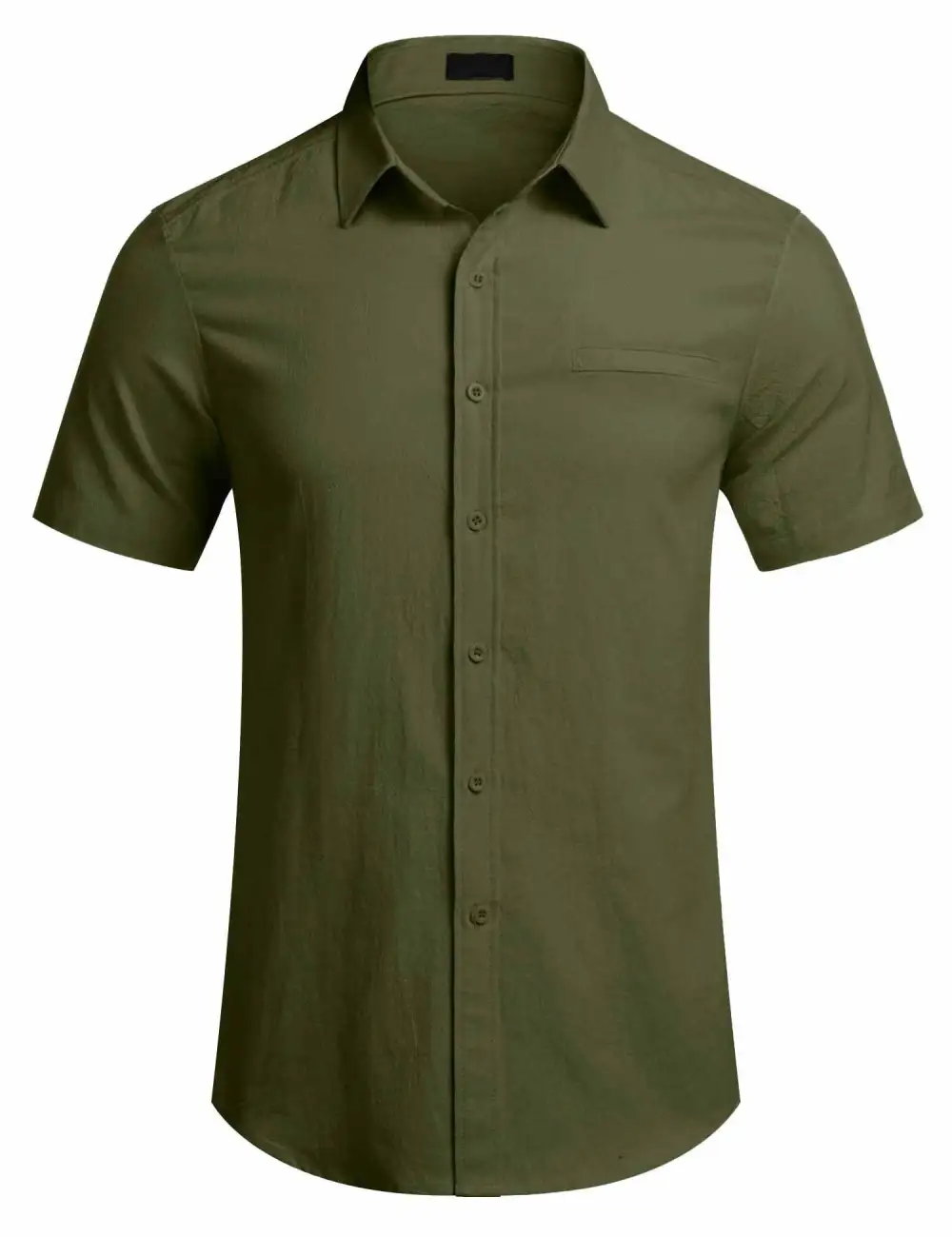 Linen Blend Button Front Shirt
