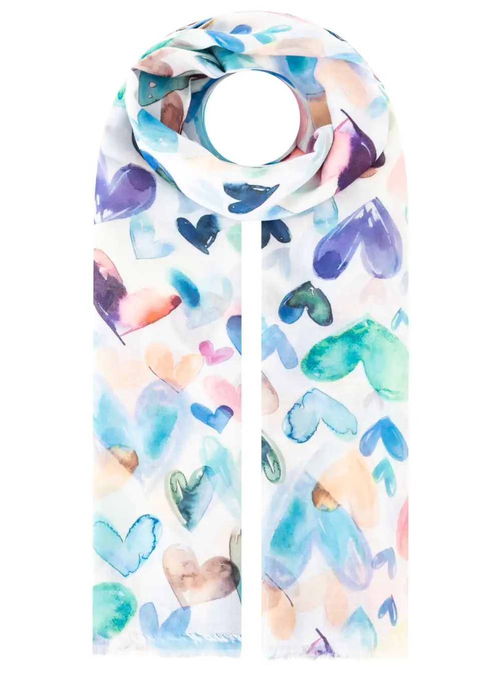 Classic Structured Cotton Wool Heart Pattern Fashion Scarf