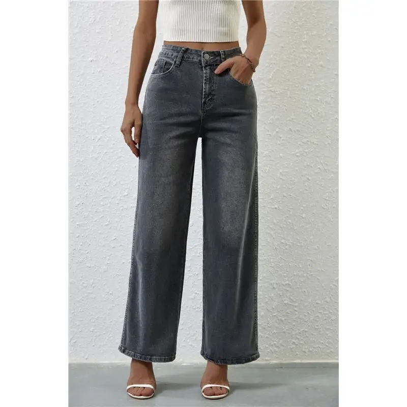 Women's High Waist Straight Leg Jeans