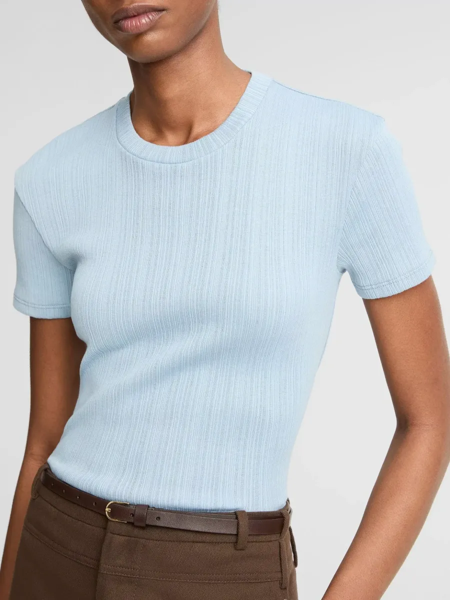 Textured Round Neck T-Shirt