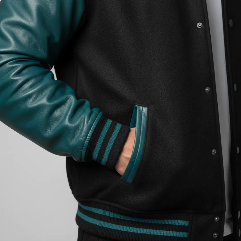 Contemporary Contrast Wool Letterman Jacket