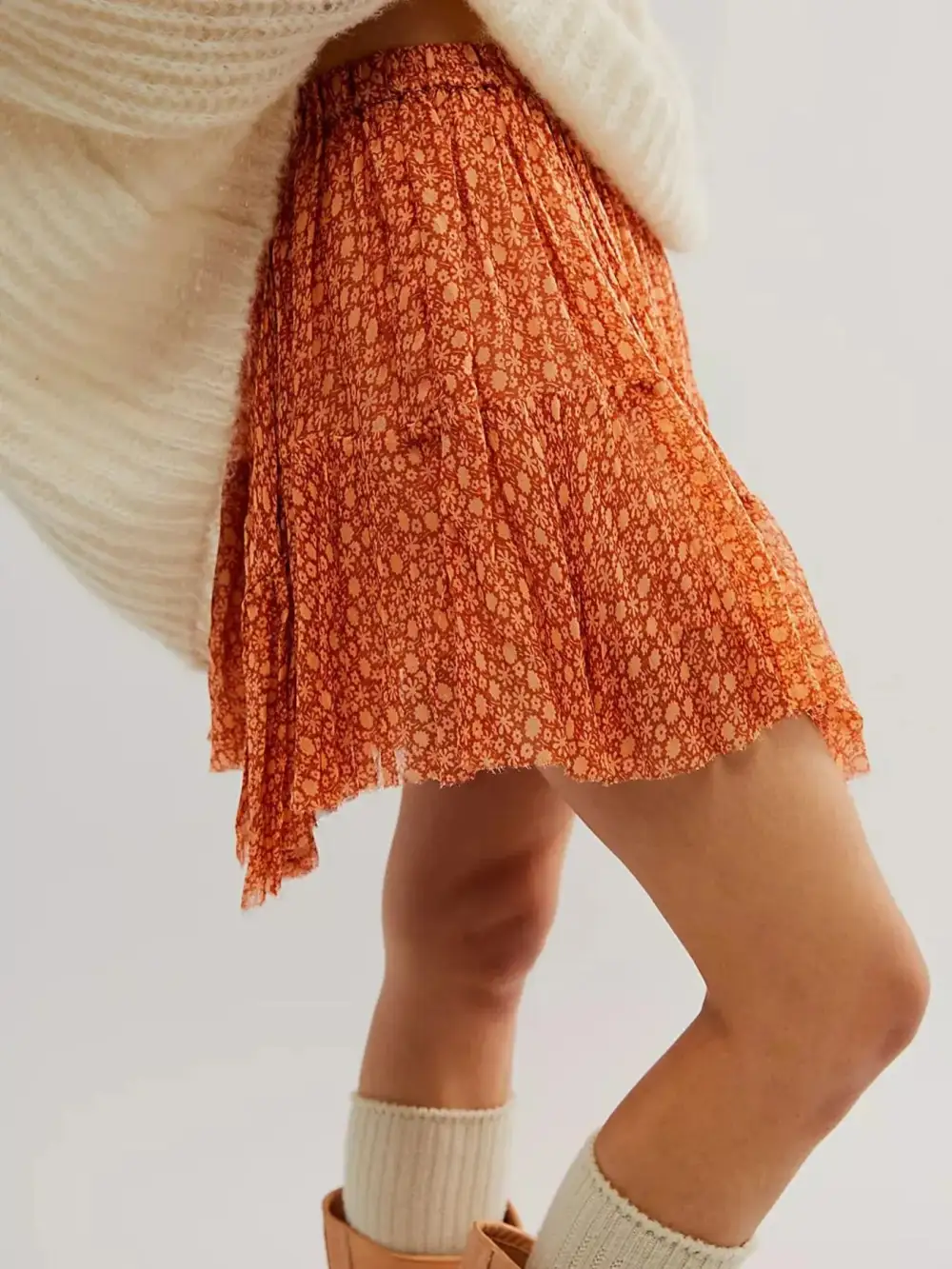 Comfy Mesh Printed Skirt