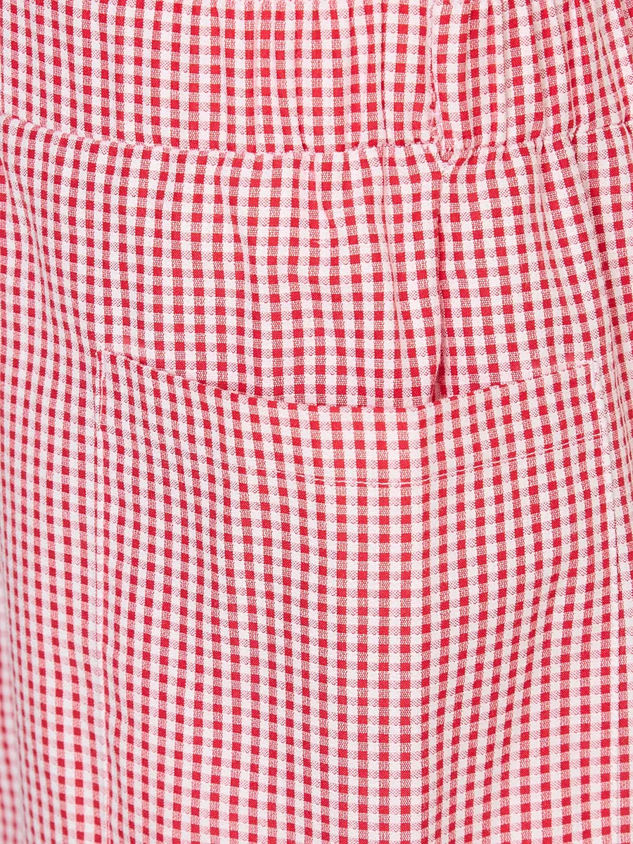 Red Gingham Girls School Playsuit 2 Pack
