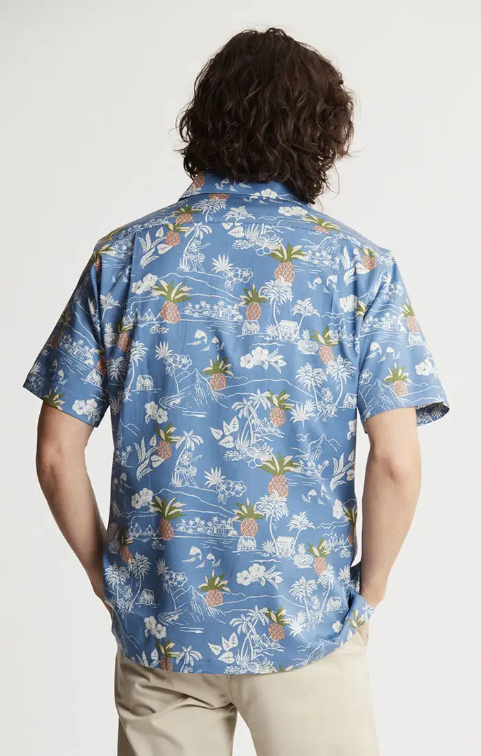 Lyocell Twill Short Sleeve Camp Shirt