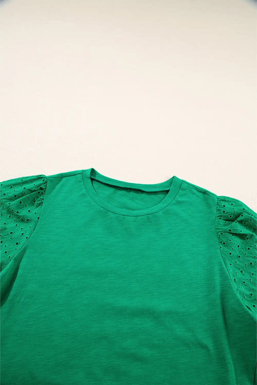Bright Green Eyelet Embroidered Patchwork