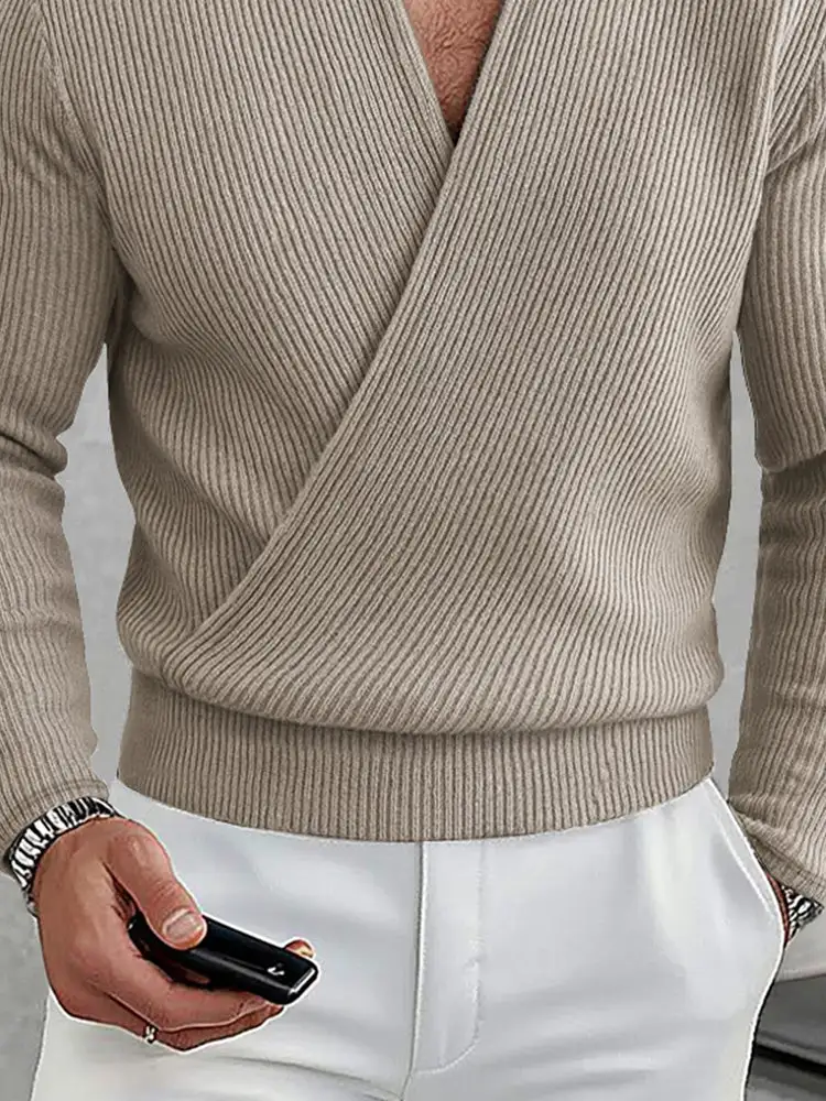 Twist Detail Cross Neck Sweater