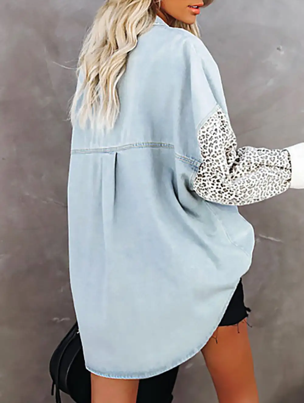 Leopard Print Pocket Shirt Jacket