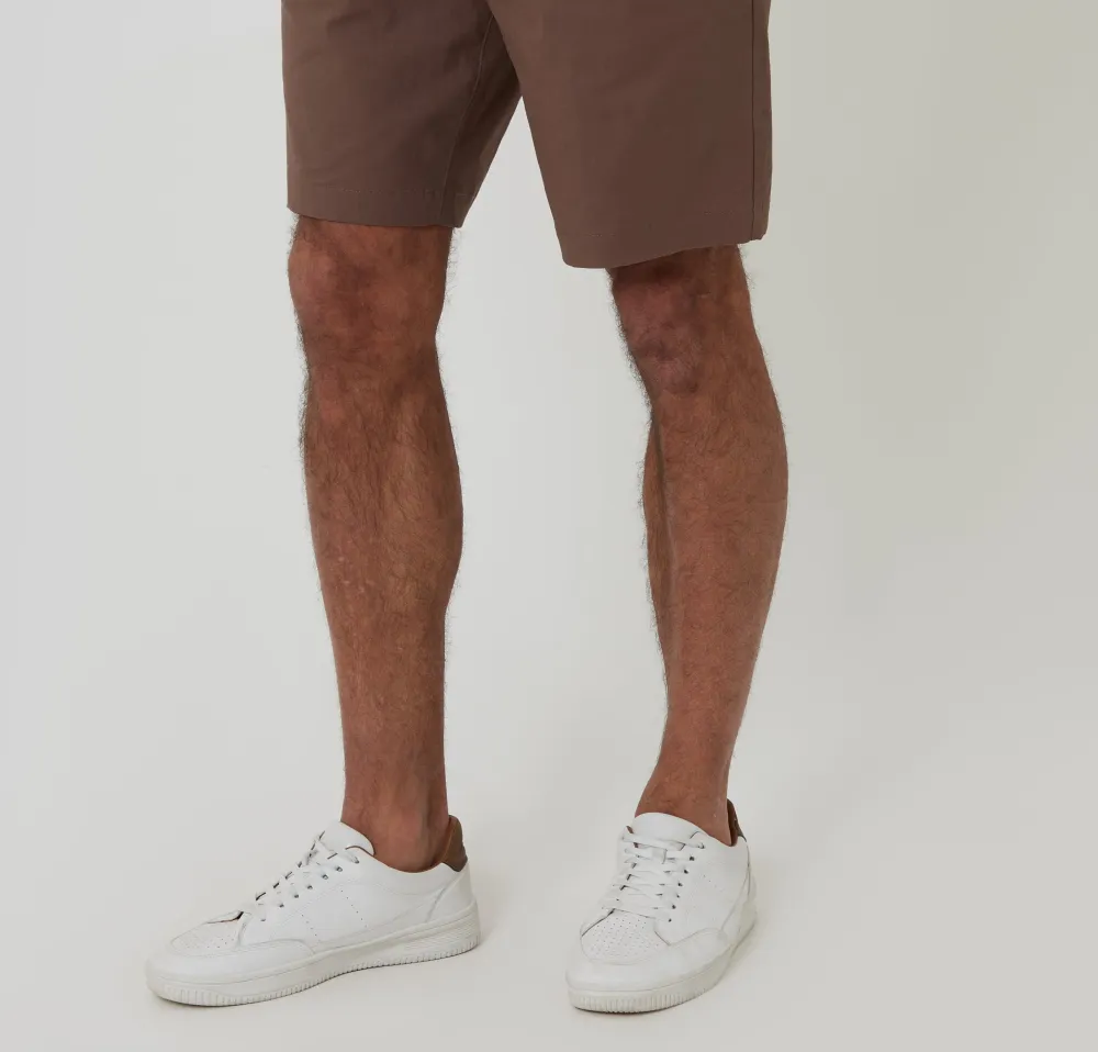 Men's Brown Regular-Fit Stretch Chino Shorts